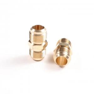 China Custom 1/4 Brass Fitting 1/2 3/4 5/8 Nipple Connector Pipe Threaded Copper Brass Union Nipple Insert Nut wholesale