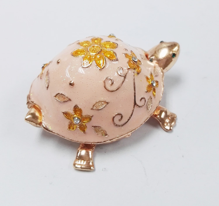 Turtle trinket jewelry box petwer metal jewelry box enamel decoration gifts box