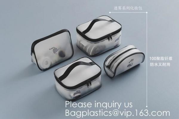 Biodegradable Clear EVA Plastic Zipper Bag/ Cosmetic Packaging Bag,Travelling eco eva Beauty Cosmetic Bag, BAGEASE PACK