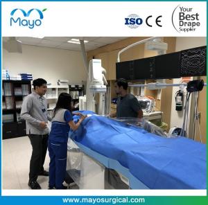 China Cathlab Surgical Equipment Drapes Blue Surgical Fenestrated Drape wholesale