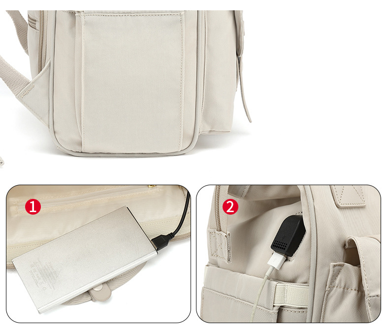 Thermal Insulation Nylon Travel Changing Bag With USB Charging Port 35L