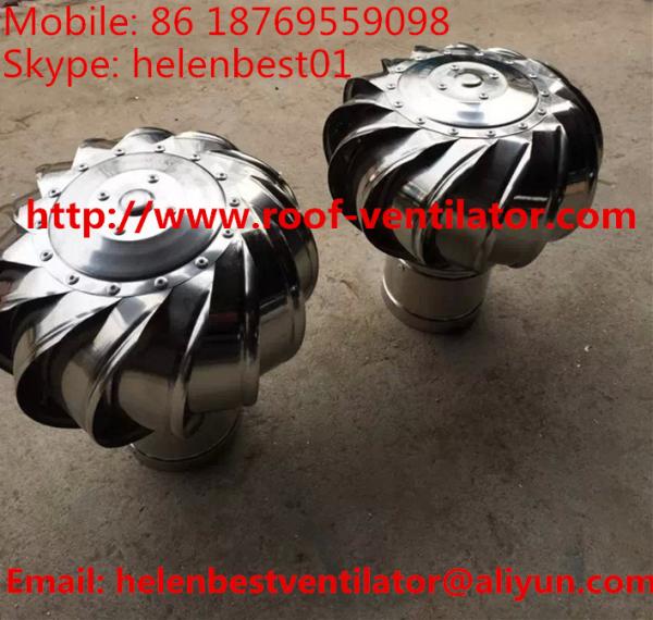 Quality 100mm no need power turbine ventilator fan for ventilation pipe stainless steel SS304 for sale