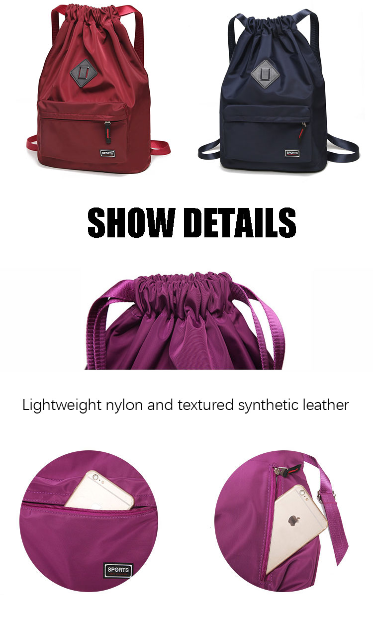 Waterproof Drawstring Sport Bag Lightweight Multiple Color For Men And Women