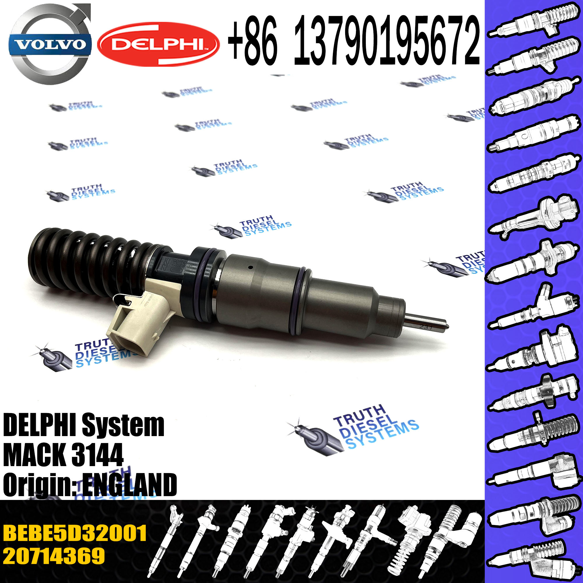 High Quality Diesel Fuel Injector 20714369 BEBE5D32001 For 3144