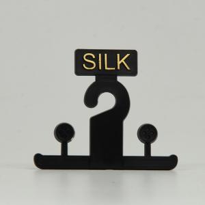 China PP Custom Plastic Hangers Black With Gold Logo For Suspenders on sale