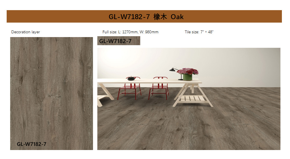GKBM GL-W7182-7 Rigid Stone Vinyl Composite SPC Flooring UV Unilin Click Oak