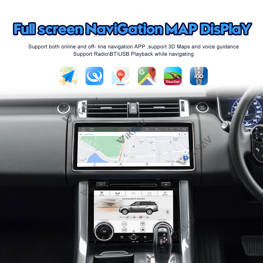 right hand drive 12.3 inch Android Car Radio For Range Rover Sport L494 2013-2016 with AC Touching Screen Multimedia