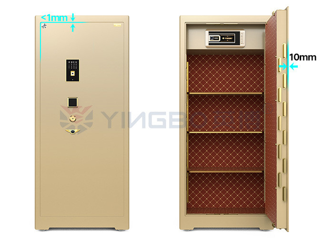H1580mm Fingerprint Safe Box With Patented Double Rows Bolts And Zinc Alloy Handle