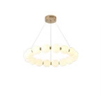 LED Energy Saving Glass Pendant Lamps Dining Room Restaurant Chandelier 25-30M2