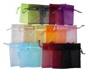 China ISO9001 Eco Sheer Drawstring Gift Bags , 0.5mm Cord Custom Organza Bags on sale