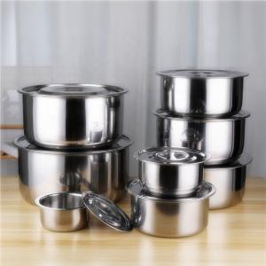 China Hot sale 5pcs stainless steel 410 stock pot cooking pot set with lid wholesale