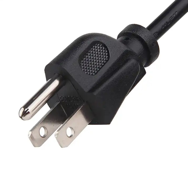 HENG-WELL US 3 Pin NEMA 5-15P Plug To IEC 320 C13 AC Power Cord Set PVC 1.8M 1800mm Black UL Power Cord