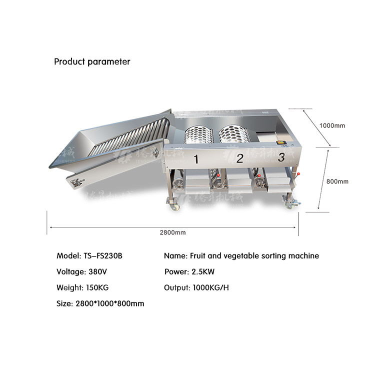 150KG 380V Lemon screening and grading machine stainless steel fruit sorting machine citrus fruit sorting machine