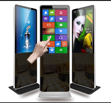 21.5"-24" inch Floor stand All-in-one LCD kiosk touch screen with Android or mini PC