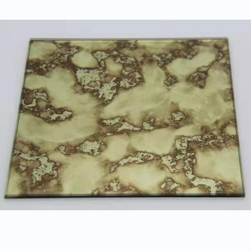 Custom Tempered Glass Bathroom Mirror Beveled Edges , Bronze Gold Antique Mirror Tiles