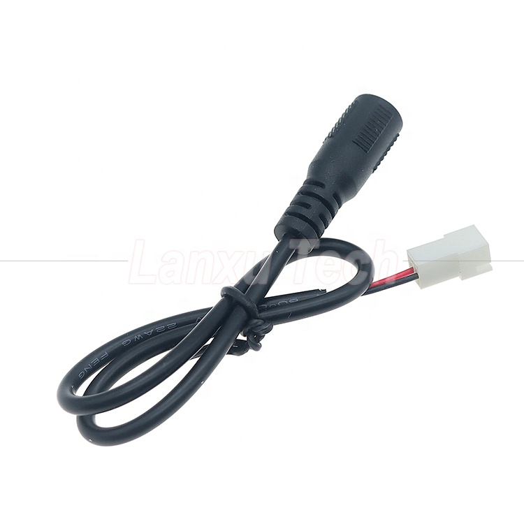 OEM Customization DC Female 5.5x2.1mm Barrel Jack to JST 2 PIN XH 2.54mm Pitch Female Connector Harness Cable