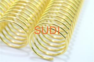China Wire Diameter 2mm 50mm Pitch 4:1 Electroplated Gold Spiral Bound Coil wholesale