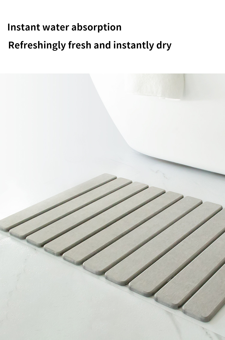 CLASSIC Design Style Diatomite Earth Bath Mat for Quick Drying Bathroom Shower Floor