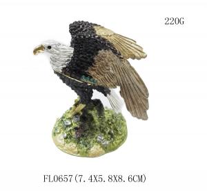 China bird trinket jewelry box eagle bird jeweled animal boxes bird bejewelled boxes wholesale