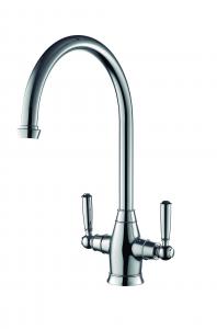 China Double Handle Kitchen Mixer Taps Polished With Chrome Finish T81069 wholesale