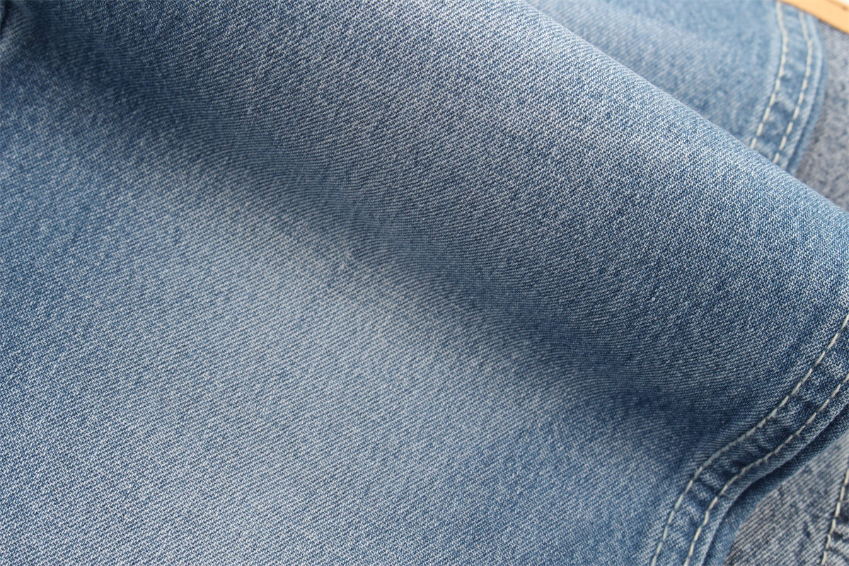 2/1 Right Hand 100 Cotton Denim Fabric For Shirt 7.5 Oz Dark Blue 180cm Width