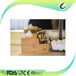 bamboo tissue box cover desk organizer wood tissue paper holder