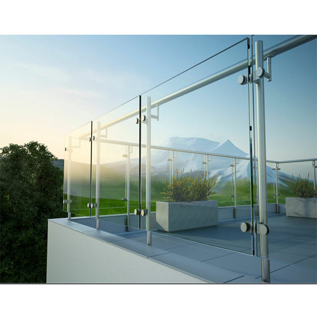 Modern Design Mirror Polishing Handrail Glass Balustrade With Rust Resistance