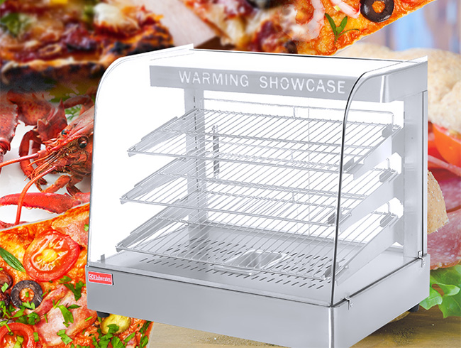 Energy Saving Hot Food Display Warmer With Warming Light And Heating Element