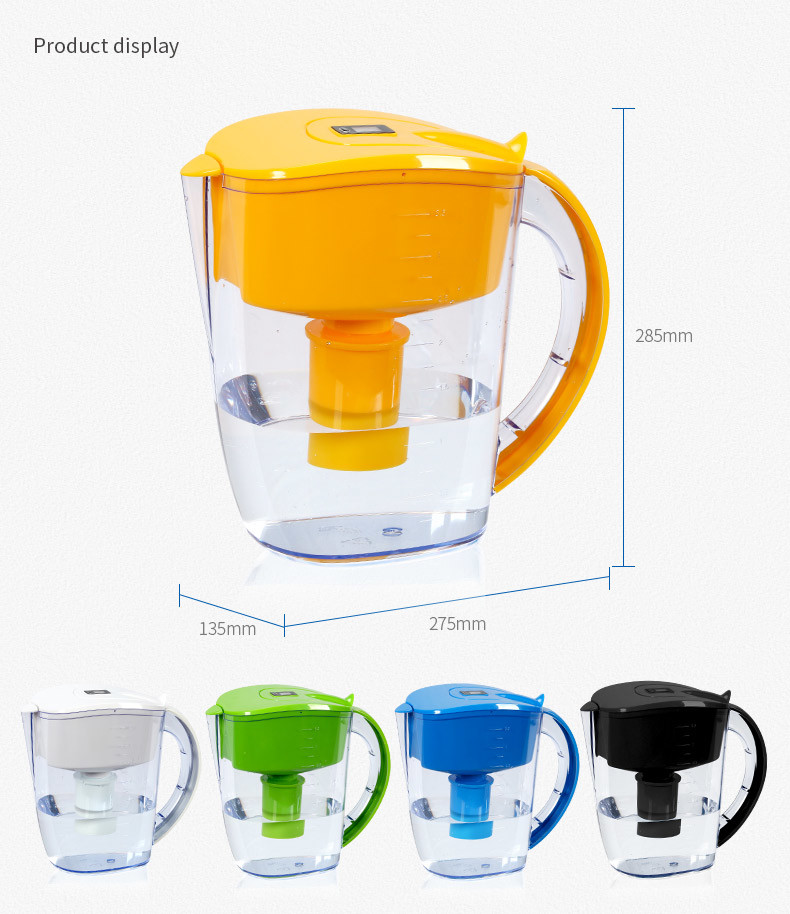 Alkaline Mineral Water Pitcher Fast Filtering , Plastic Water Purifier Jug 3.5L