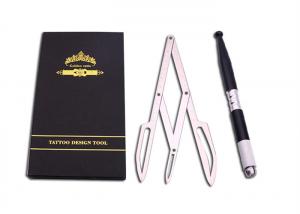 China Stainless Steel Tattoo Accessories , Manual Tattoo Tool Eyebrow Stencil Ruler wholesale