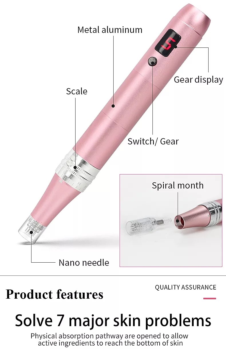 Professional Microneedling Pen - Wireless Derma Auto Pen - Best Skin Care Tool Kit for Face and Body