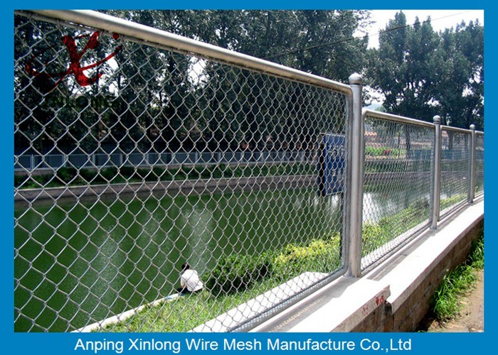 Green Metal Steel Chain Link Fence PVC Coated For Playground 50 * 50mm