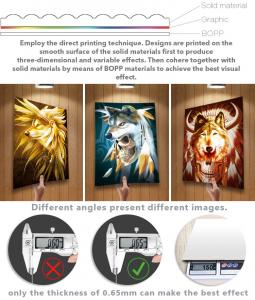 China Pet / Pvc / PP Wolf Animal Photos Lenticular 3d Posters For Store Eco - Friendly wholesale
