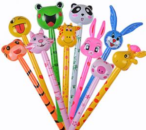 China Cartoon Animal Inflatable Long Hammer No wounding weapon Stick Children Toys , cheering animal stick s,6P Pthalates free wholesale