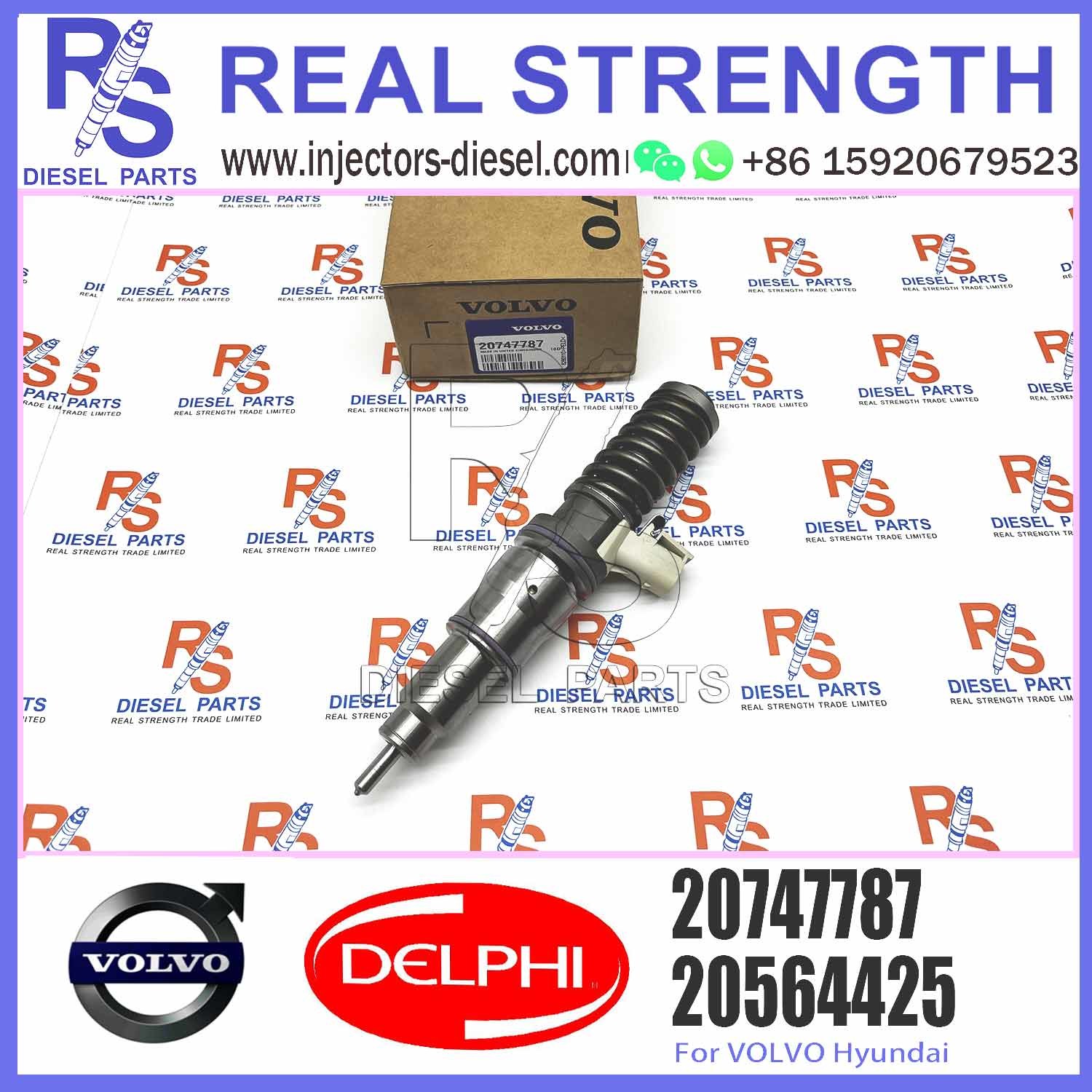Diesel Engine 4 PINS Fuel Injector 20747787 for V-O-L-V (RENAULT) MD11 3530 & 35 with 9.5 MM BORE L195PBC
