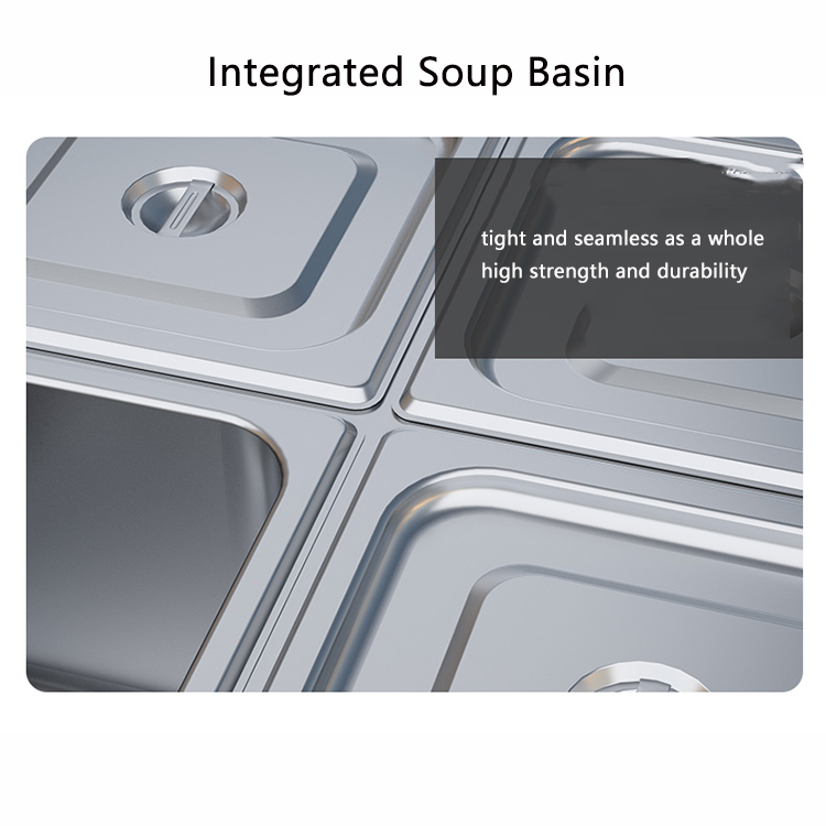 Electric Heat Preservation Soup Pool 2-Pan Food Warmer 565*380*275mm 10kg for Catering