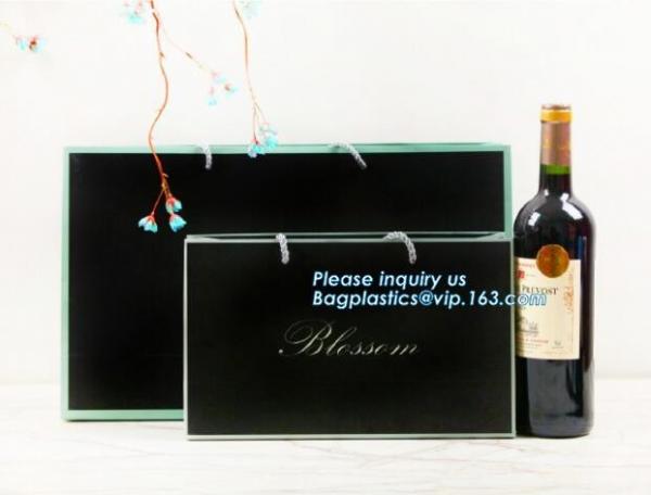 paper wine bag, luxury red wine bag in box, single bottle paper wine bag,Bottle Packaging Custom Printed Recycled Paper