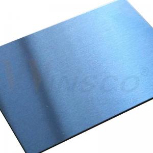 China SS 316 316L Customized Thick 4ftx8ft Inox Satin Plate Hairline 1220mmx2440mm Stainless Steel No.4 Blue Color  Sheet on sale