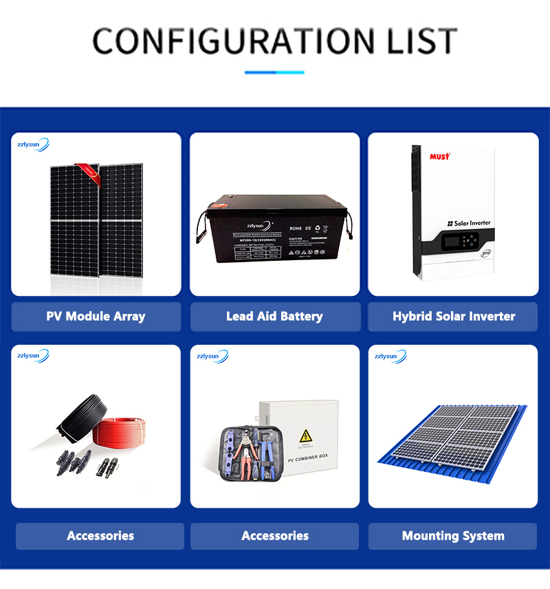 3KW 5KW Hybrid Solar Energy System Home Off Grid With Lead Aid Battery