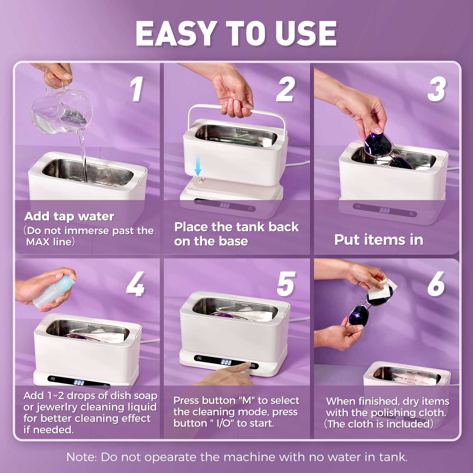 220V 45KHz Ultrasonic Cleaner 800ml With Digital Timer Polishing