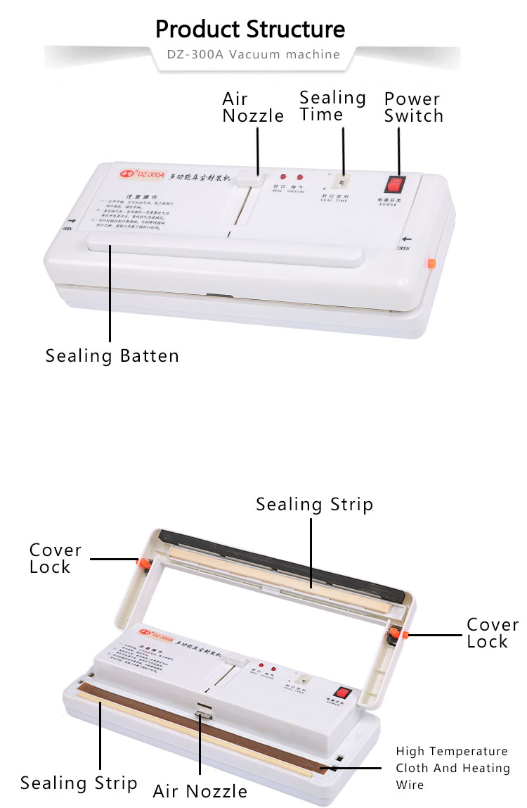 8 Seconds Handhold Vacuum Food Bag Sealer Household Semi Automatic