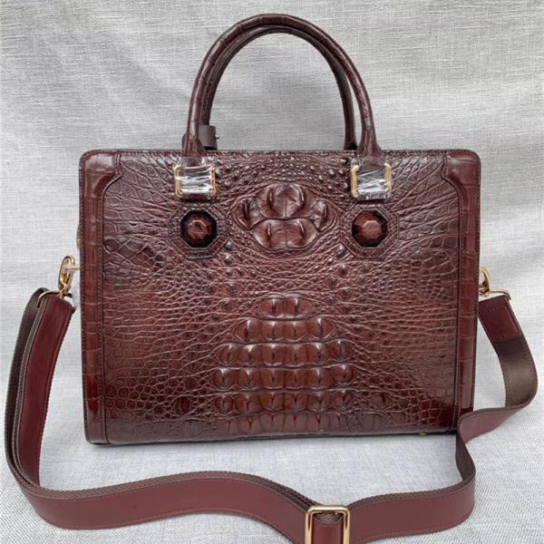 Genuine Crocodile Skin Businessmen Laptop Briefcase Exotic Alligator Leather