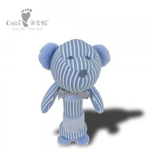 China 18cm Baby Soft Educational Toys Huggable Loveable Rattle Bear Plush Toy wholesale