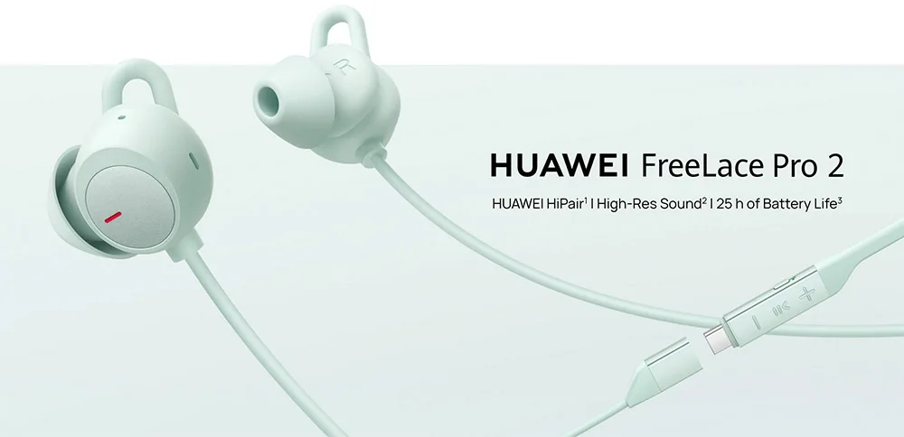 Hua Wei Freelace Pro 2 Wireless Earphones With Neck Mounted High Sound Quality and Long Battery Life