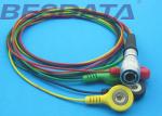 TPU Material ECG Cables And Leadwires 4 Leads Colorized Cable Snap IEC