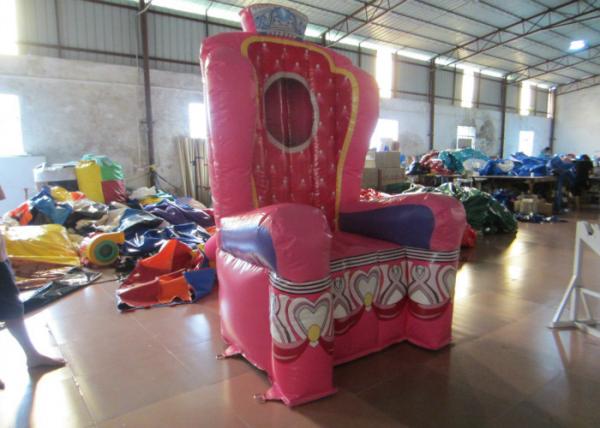 Quality Pink Inflatable Airtight princess the chair on sale sealed inflatable decoration for sale