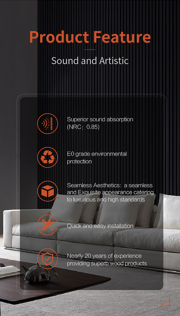 Eco Friendly Acoustic Wood Slat Panels Sound Absorbing 2400mm E0 Grade