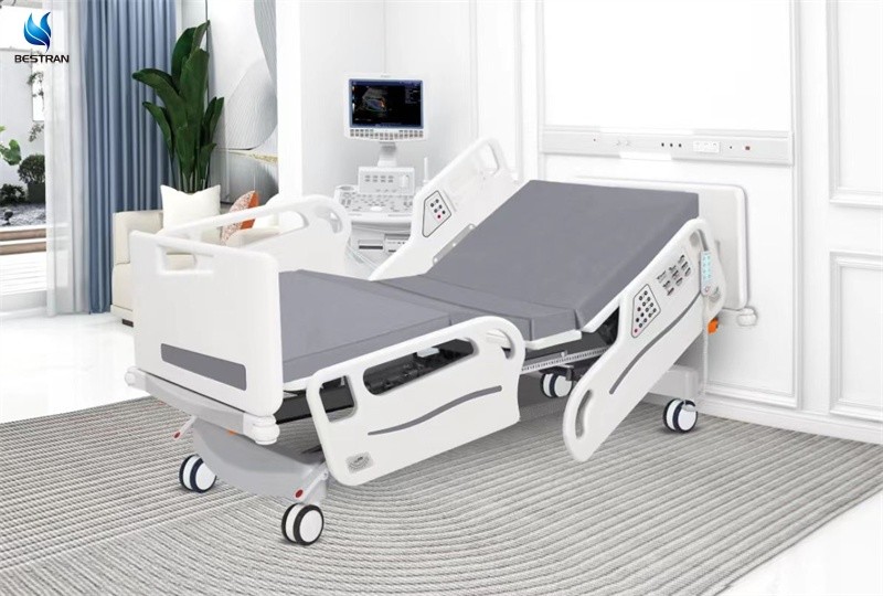 Healthcare Hospital Bed Motorised With Backup Battery Electric Cpr Emergency Stop Button