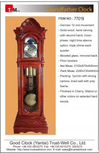 China China top quality luxurious grandfather/floor clock with German made 8-rod 12-rod cable driven or weight driven movement on sale