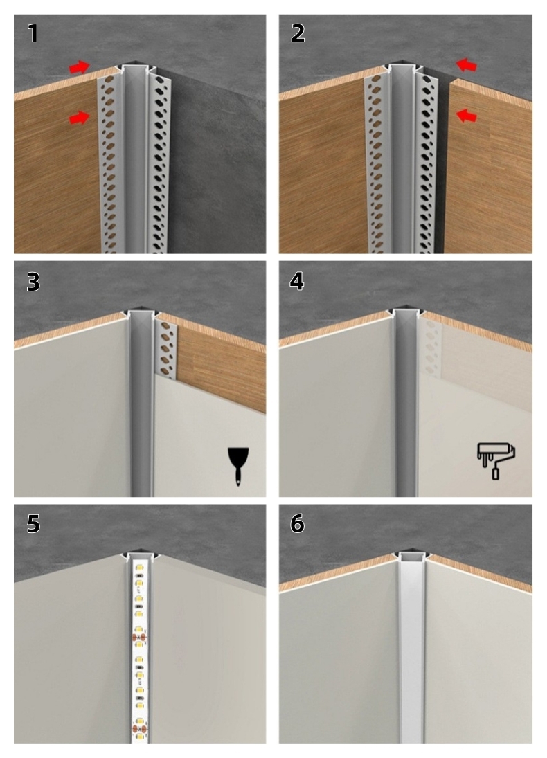 NXF 6000 Series LED Profiles for Cabinet CNC Processing Cutting Punching Architectural Decoration Aluminum Profiles